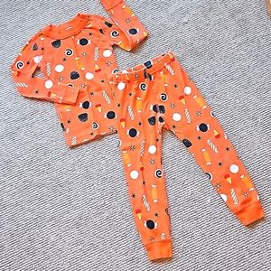 Candy print long johns PJ pajamas set